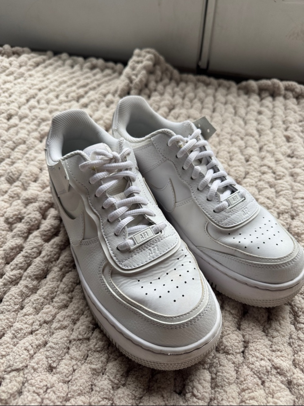 Nike Air Force 1 Shadow Low-Top All-White Sneakers